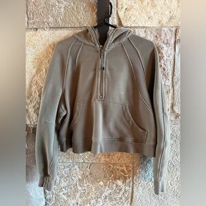 Lululemon Women’s Hooded Cropped Half-Zip Sweater - Taupe Scuba